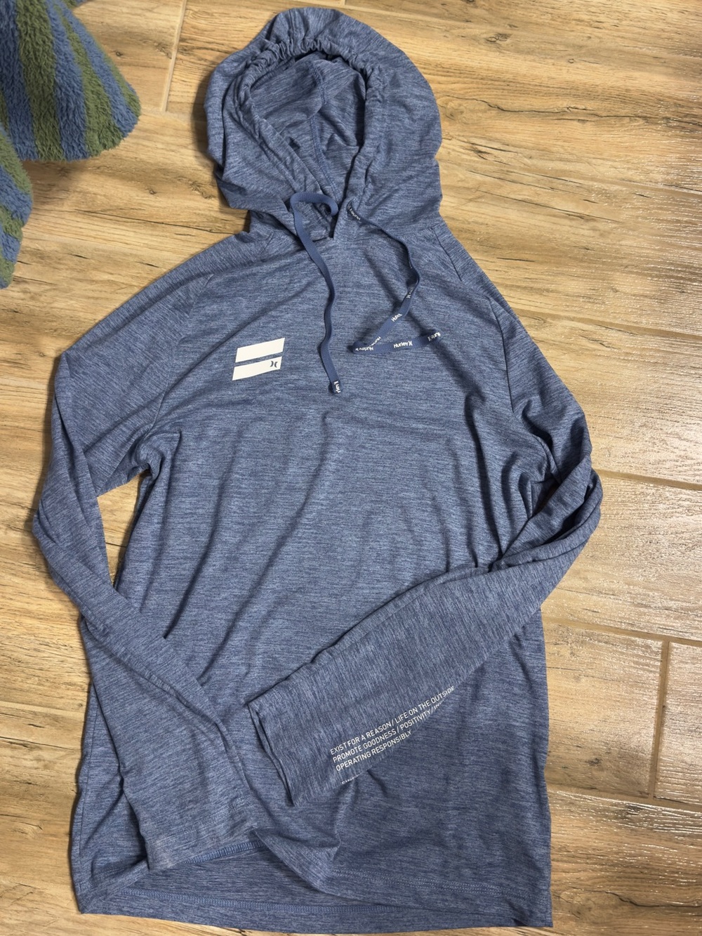 Hurley Men's Heathered Navy Zip-Up Hooded Sweater